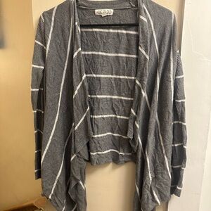 Gray Striped Women's Cardigan